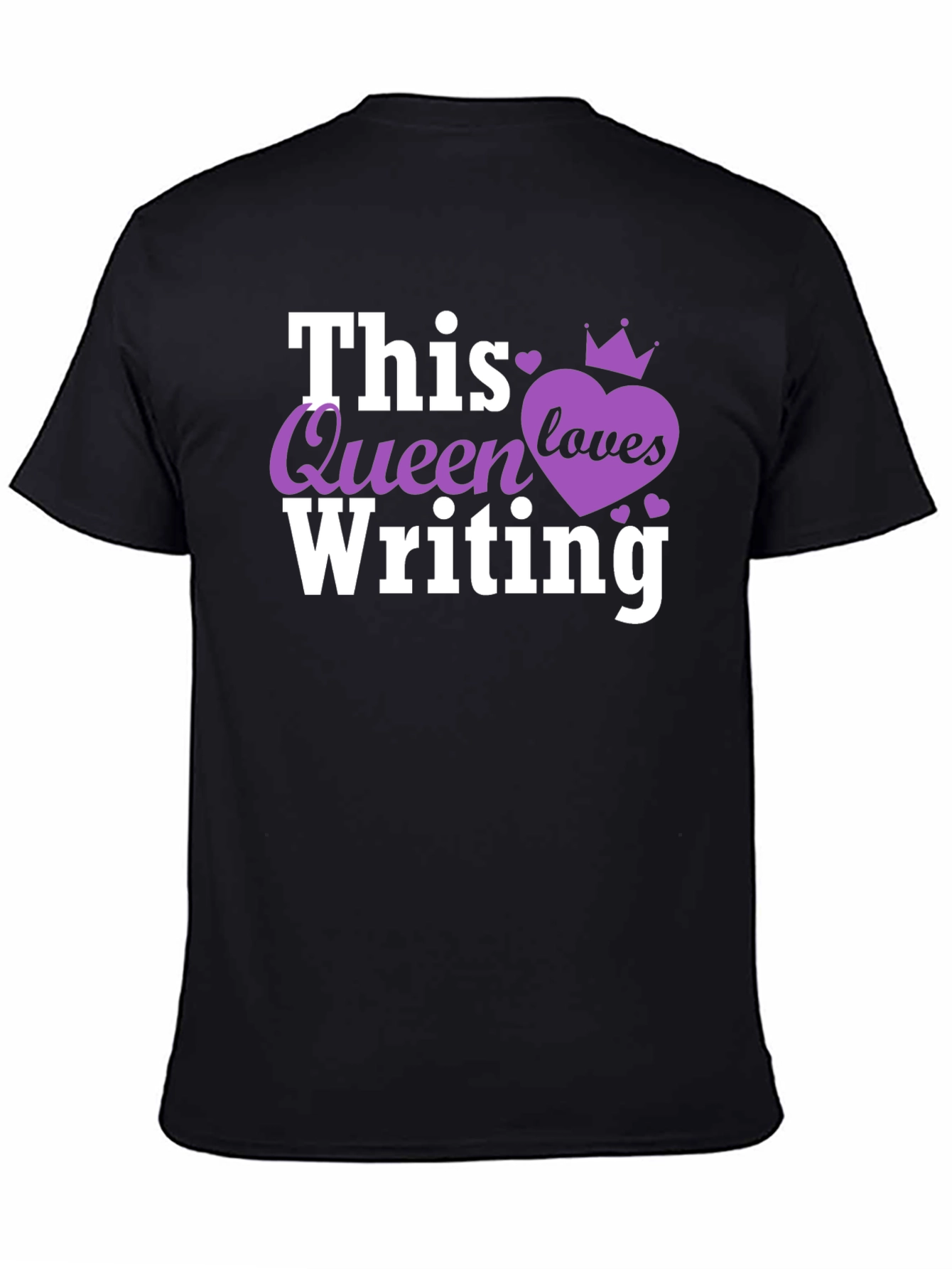 Black Queen Writing T-Shirt - Black Novelty Tee view 4