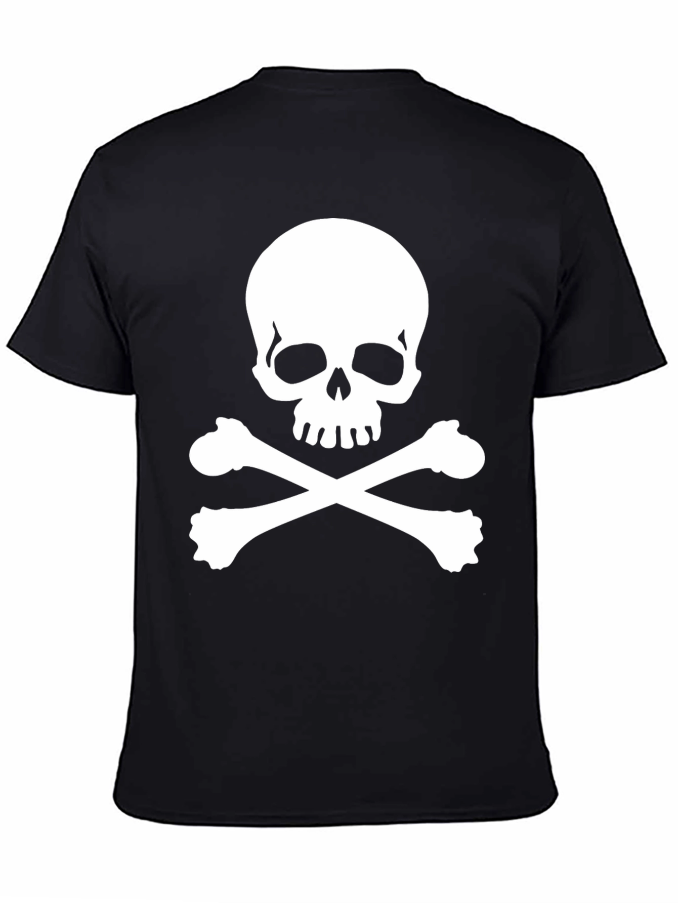 Black Skull & Crossbones Black T-Shirt - Pirate Style! view 4