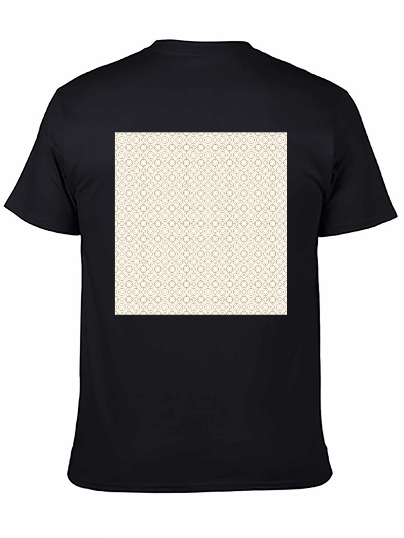 Black Geometric Pattern Black T-Shirt view 4