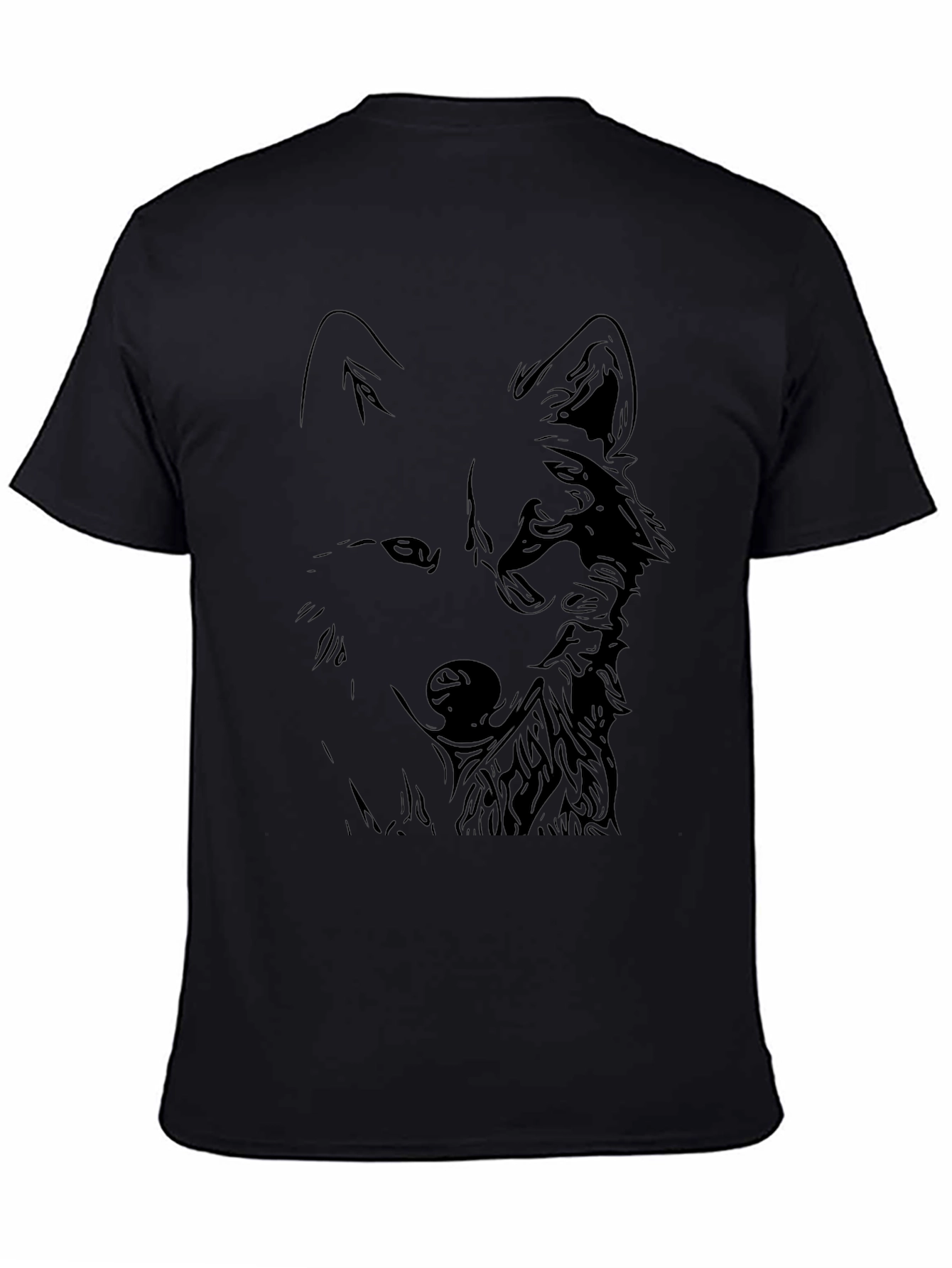 Black Black Wolf Graphic Tee - Stylish Men's T-Shirt view 4