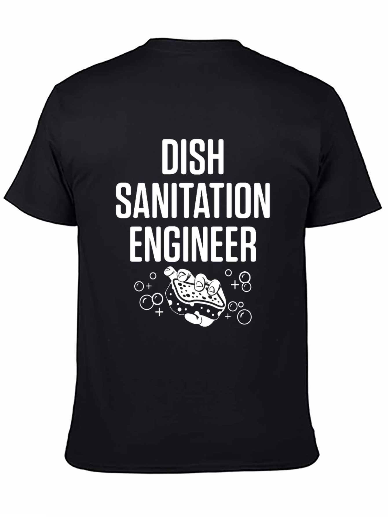 Black Dish Sanitation Engineer Graphic T-Shirt view 4