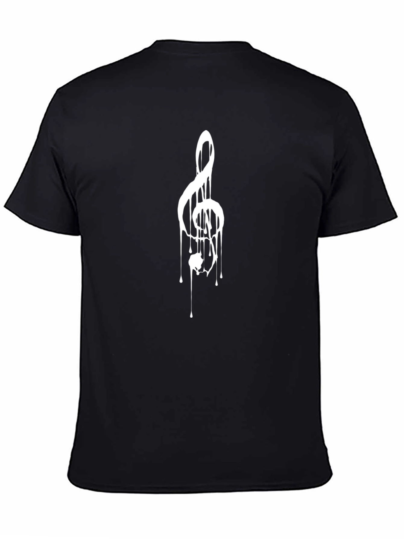 Black Melting Treble Clef Graphic Tee - Black view 4