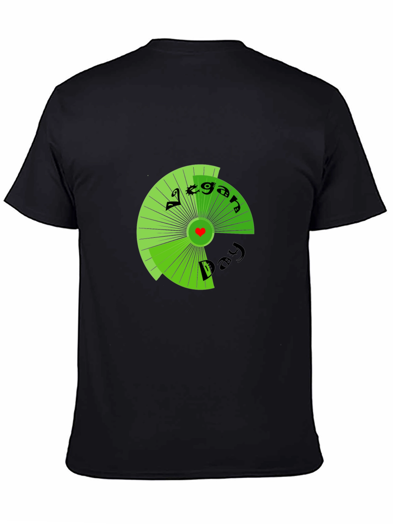 Vegan Day T-Shirt - Black, Circular Graphic - 4
