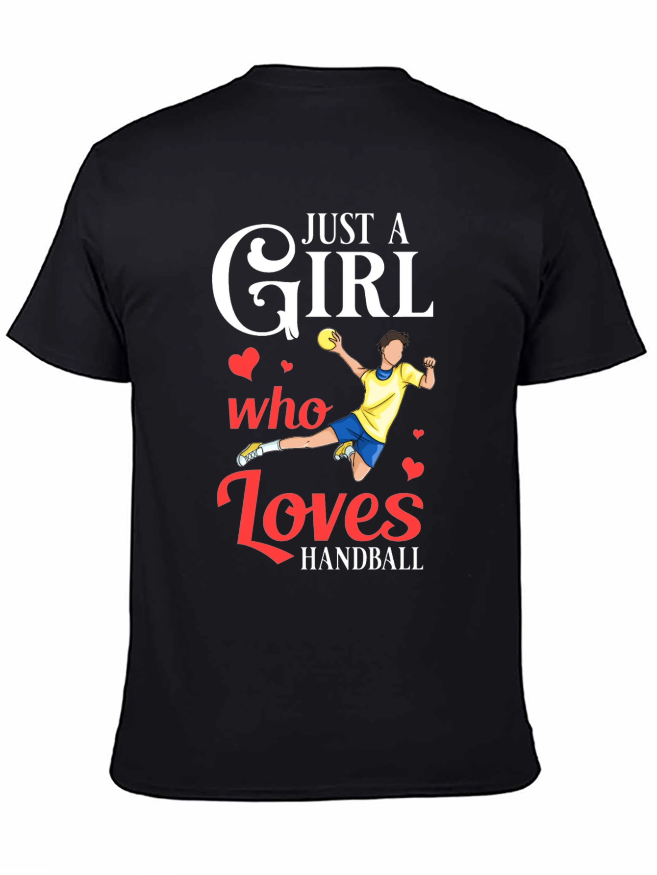 Black Handball Girl's Love T-Shirt view 4
