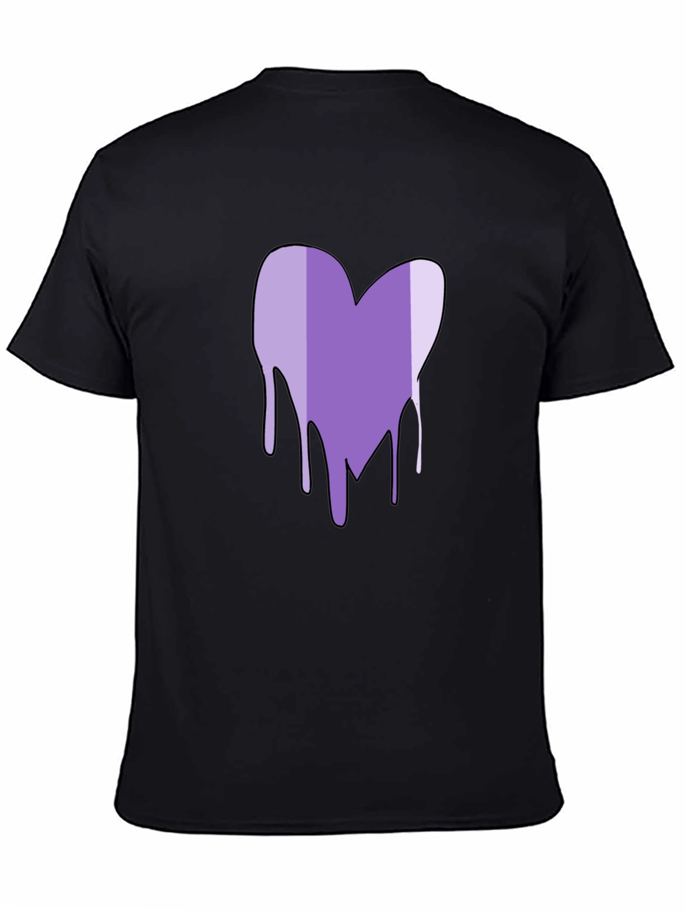 Black Purple Heart Drip Graphic T-Shirt view 4