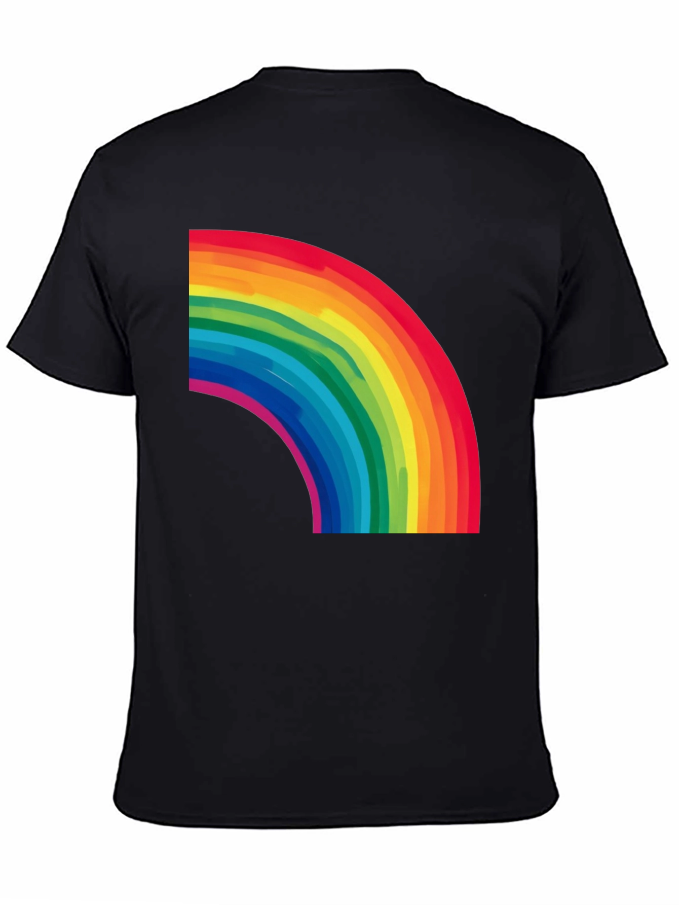 Black Rainbow Graphic Black T-Shirt view 4