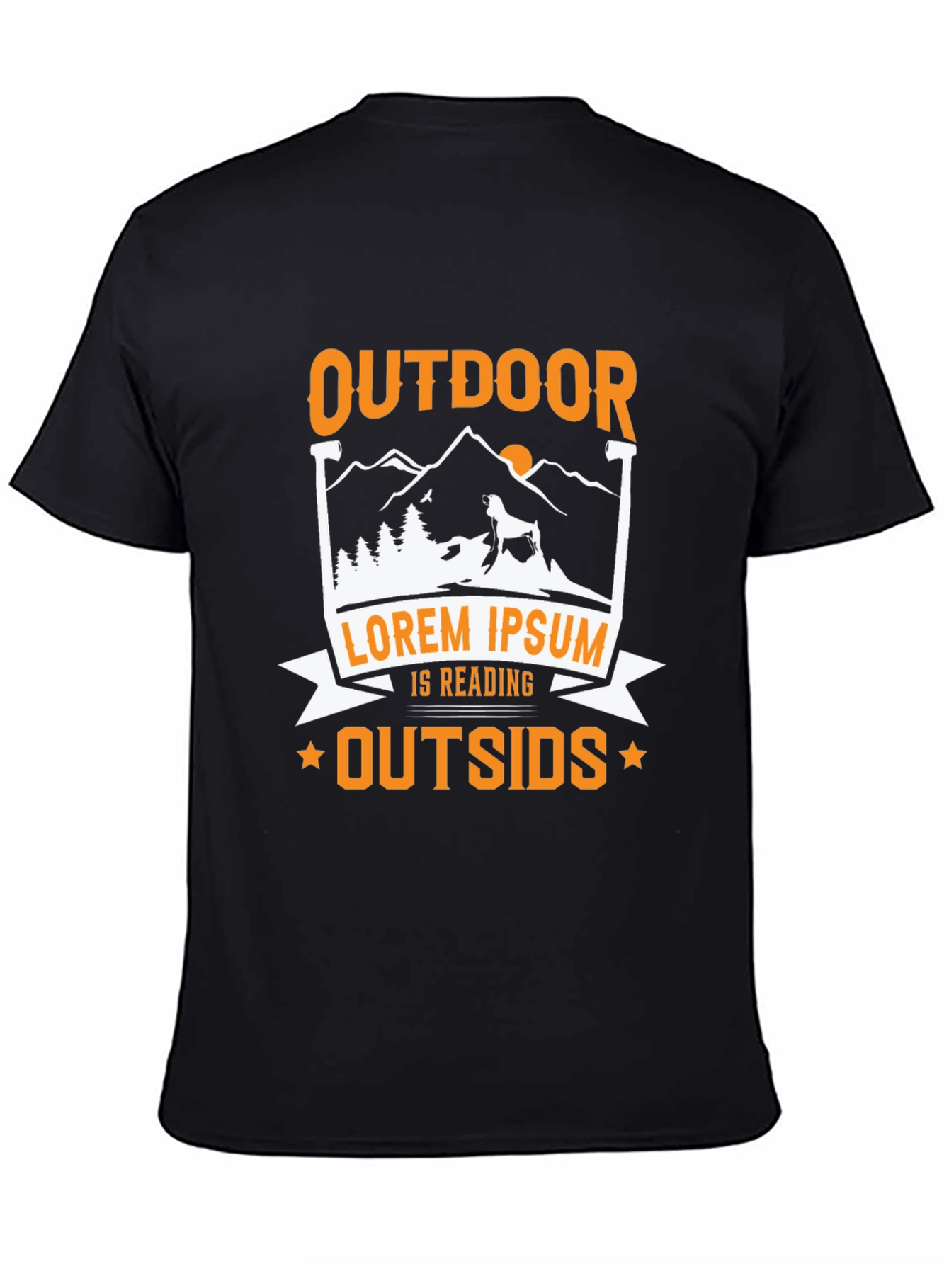 Black Outdoor Reading Graphic Tee view 4