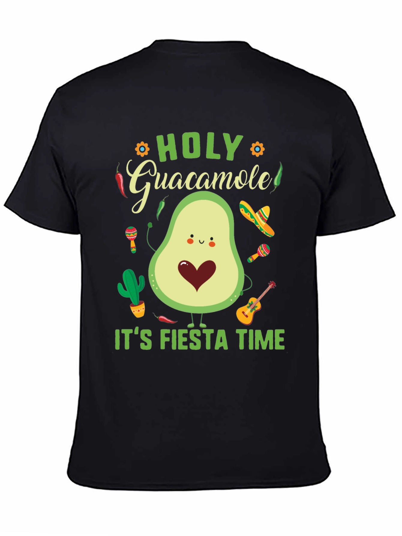 Black Fiesta Time Avocado Graphic Tee view 4