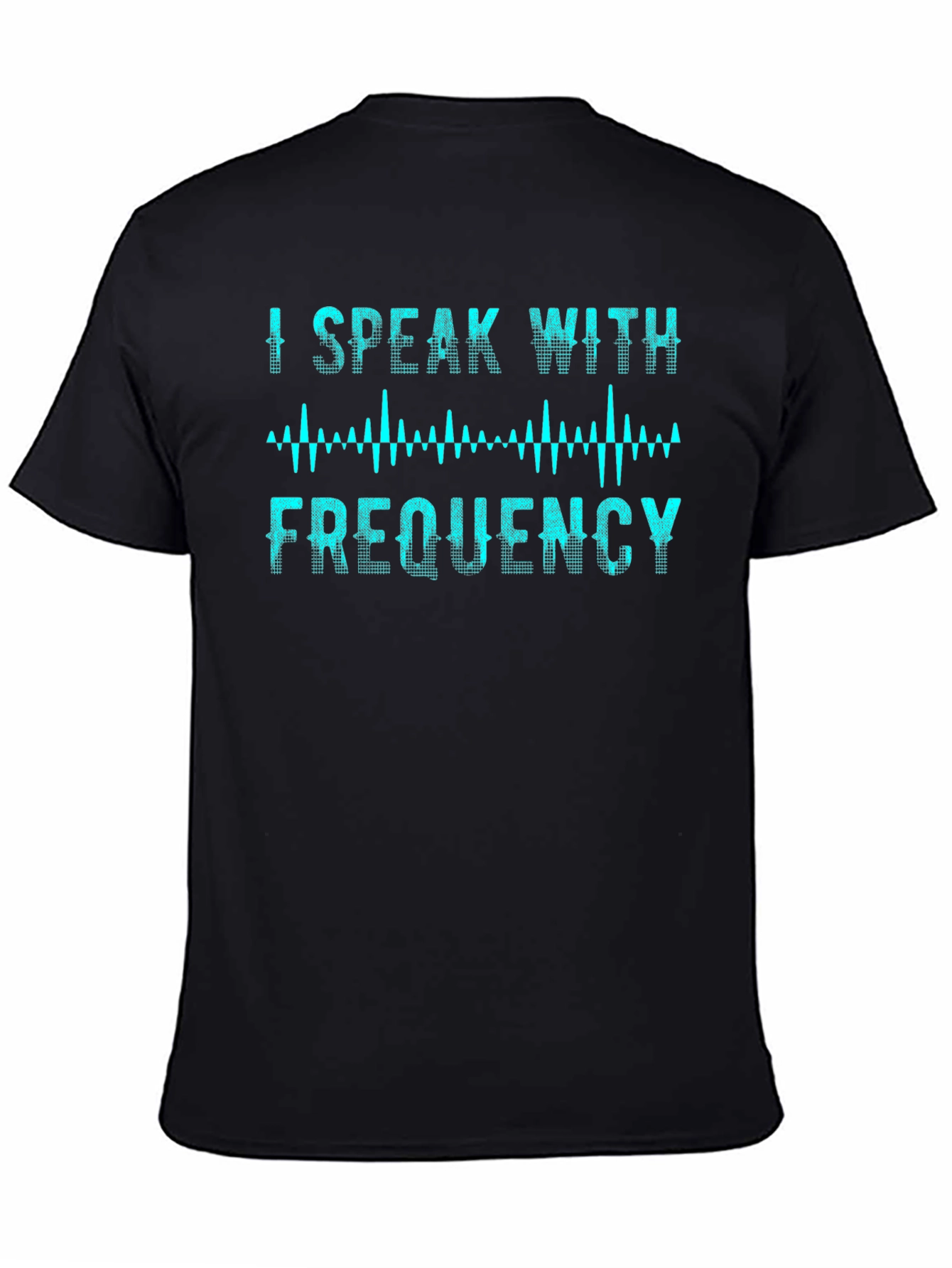 Black I Speak With Frequency T-Shirt view 4