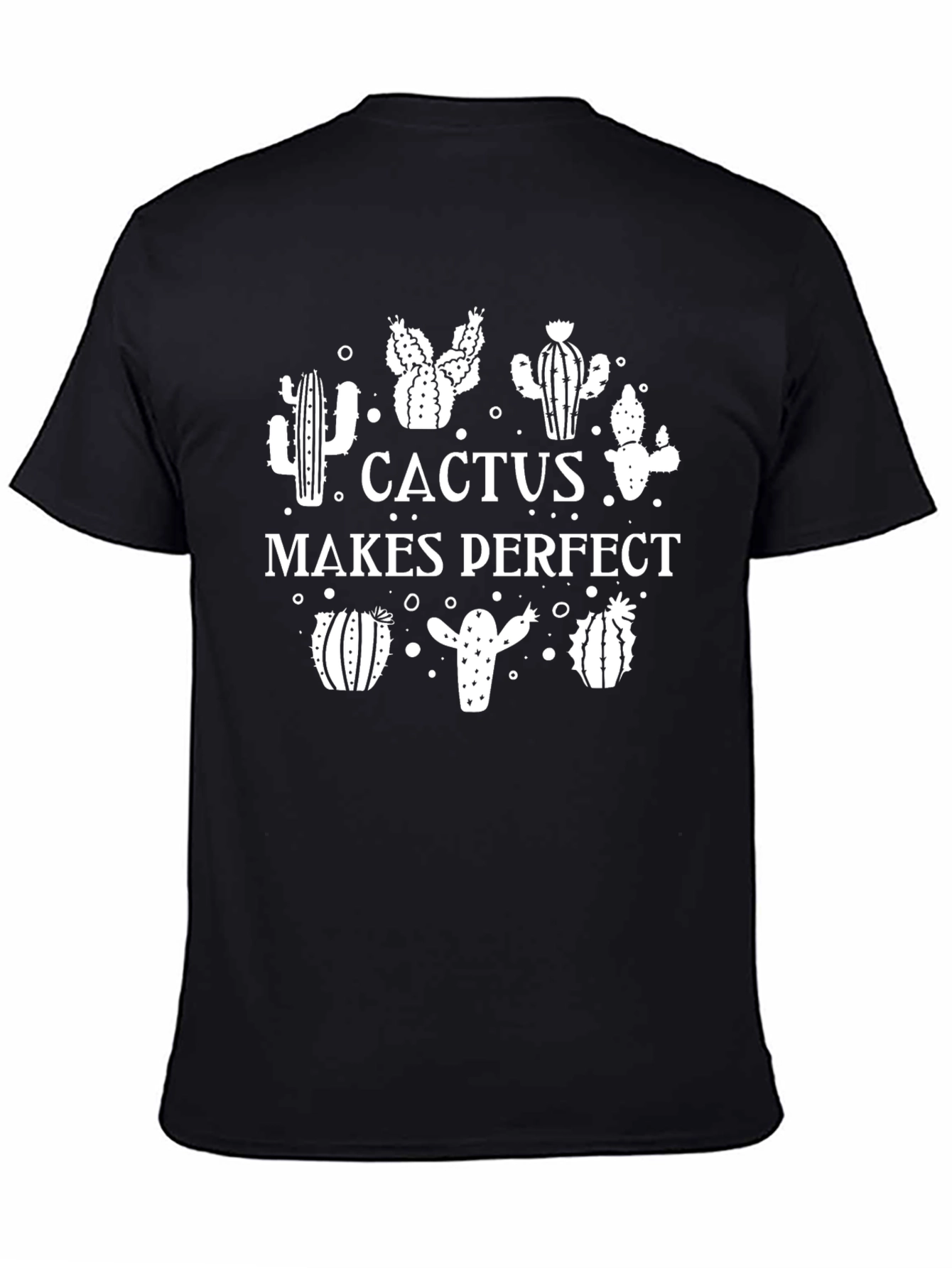 Black Cactus Makes Perfect Graphic T-Shirt - Black view 4