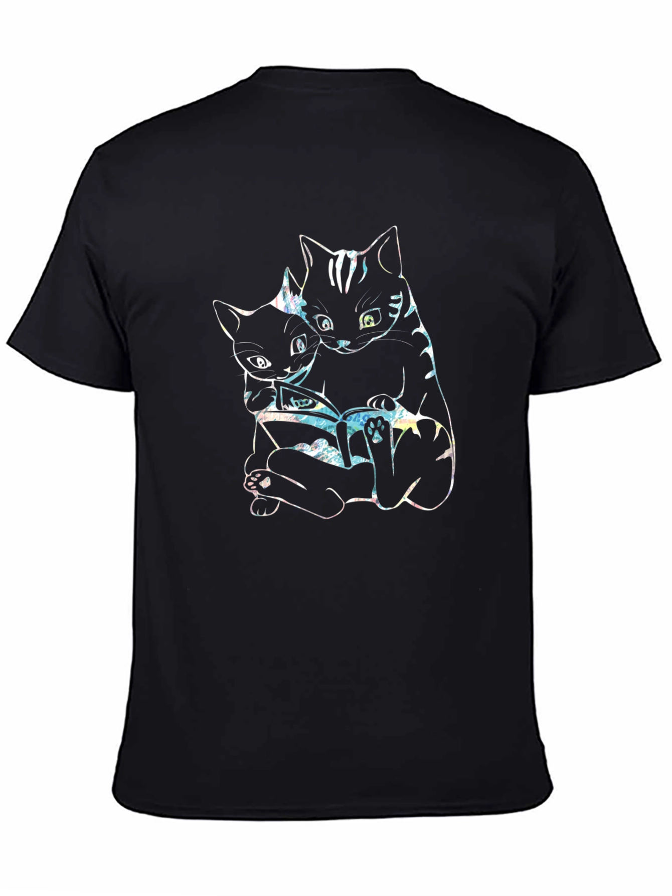 Black Cats Reading Book Graphic T-Shirt view 4