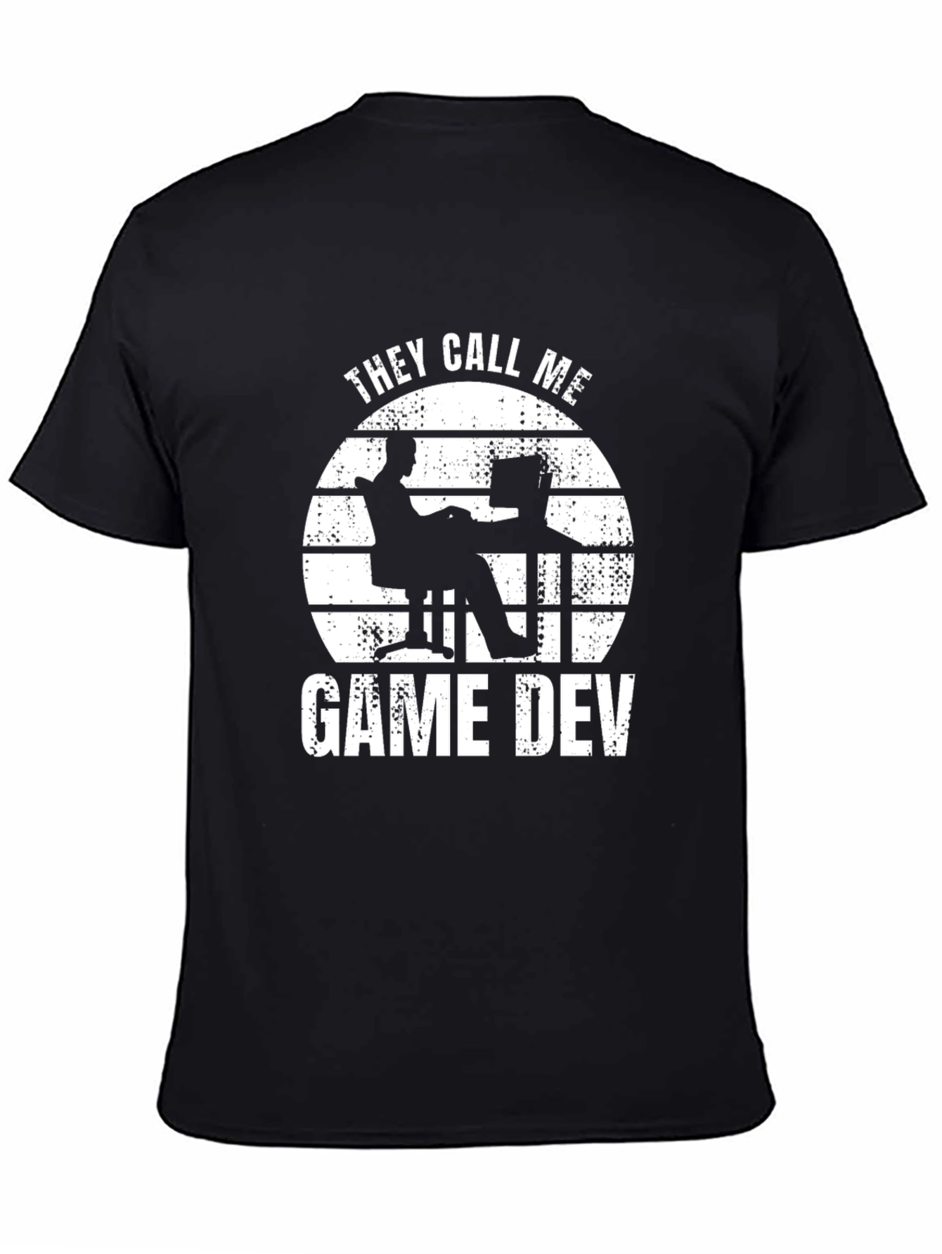 Black They Call Me Game Dev T-Shirt - Black Graphic Tee view 4