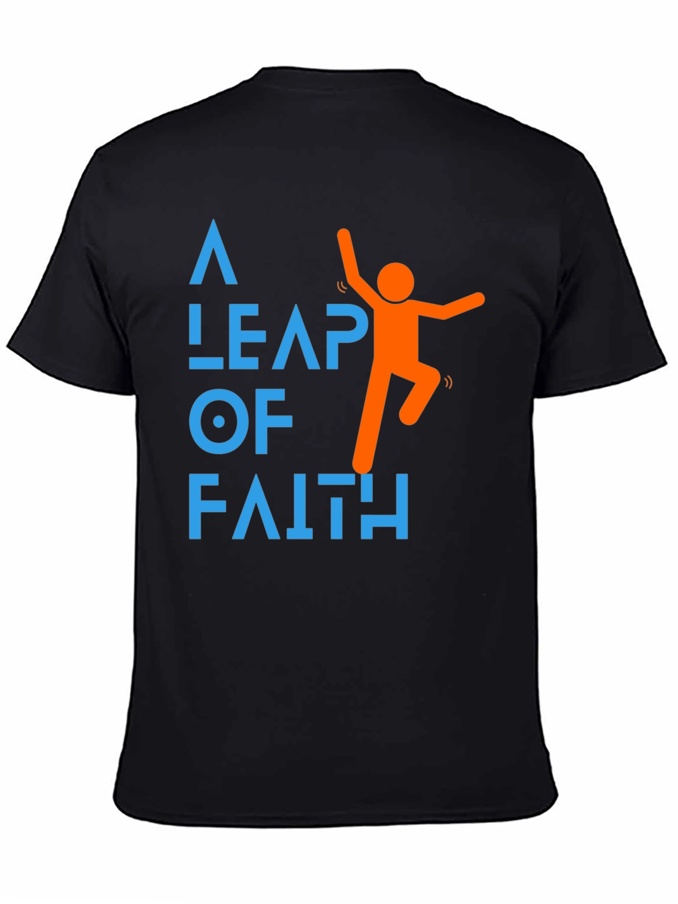 Black Leap of Faith Graphic Tee - Motivational Black T-Shirt view 4