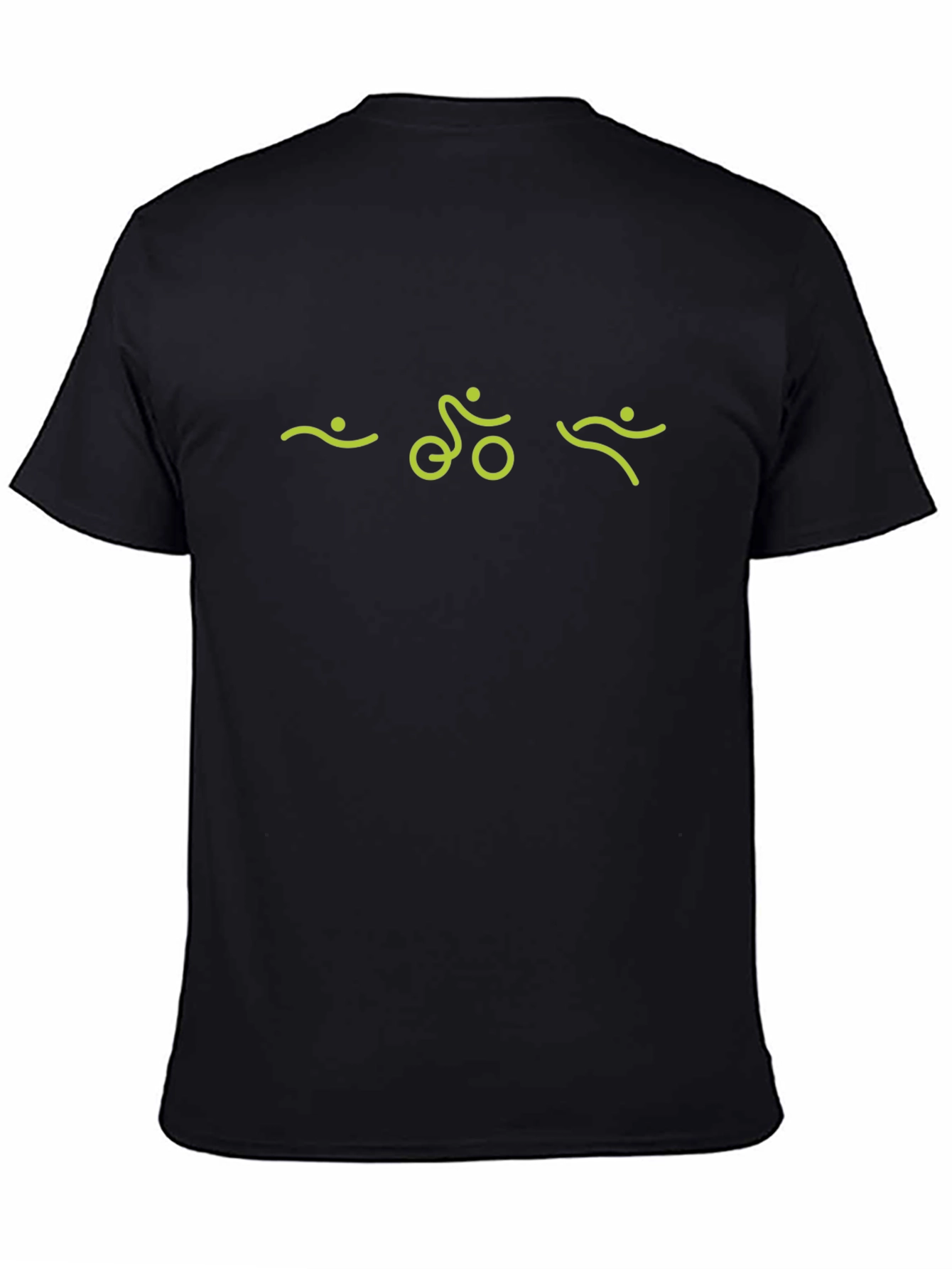 Black Triathlon Symbol Black T-Shirt for Athletes view 4