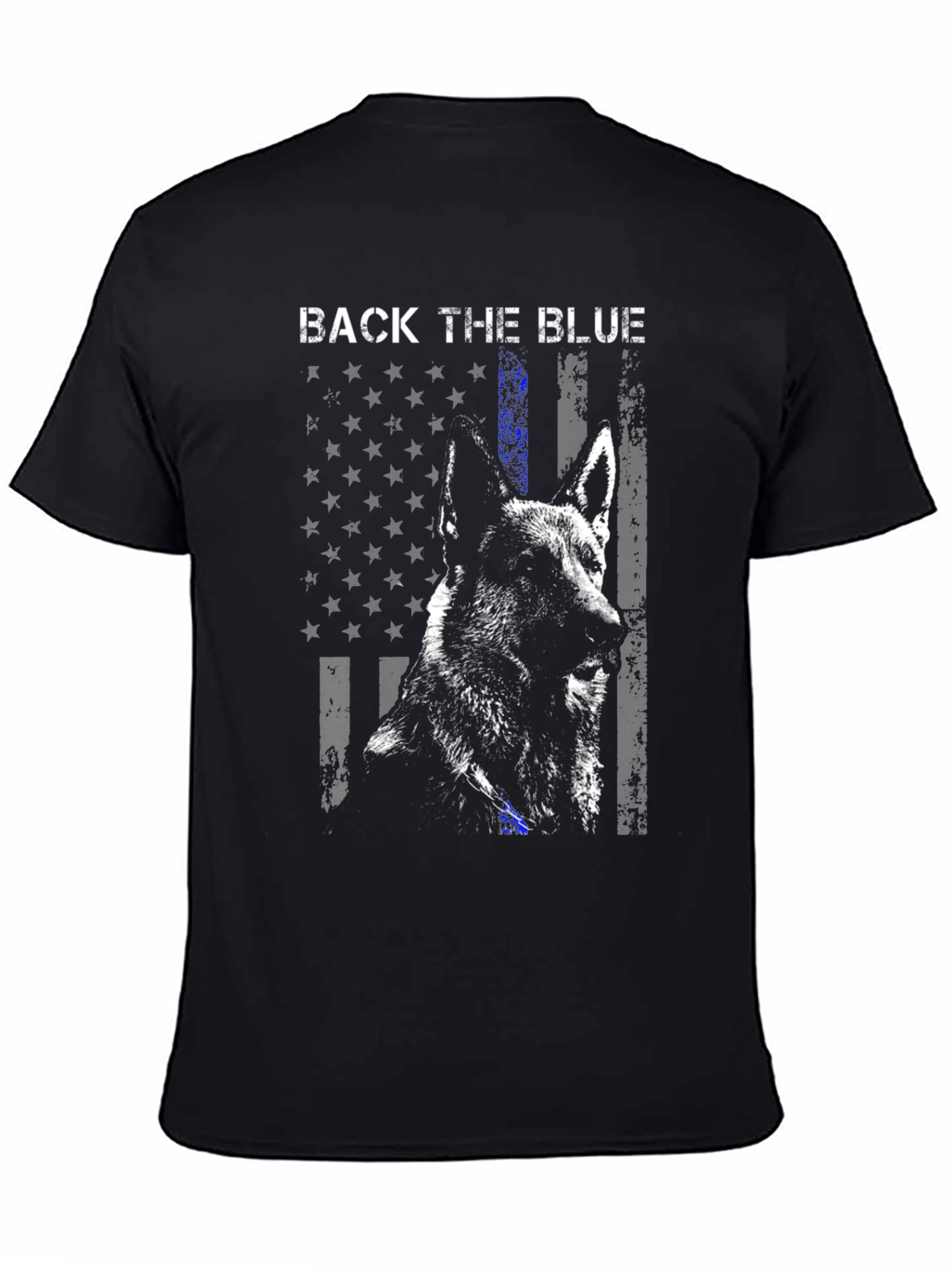 Black Back the Blue Dog T-Shirt view 4