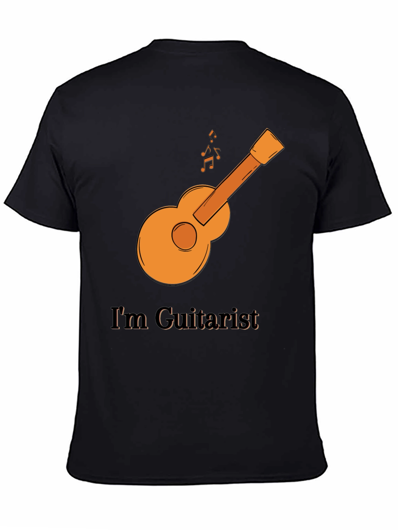 Black Guitarist T-Shirt - Music Lover Tee view 4
