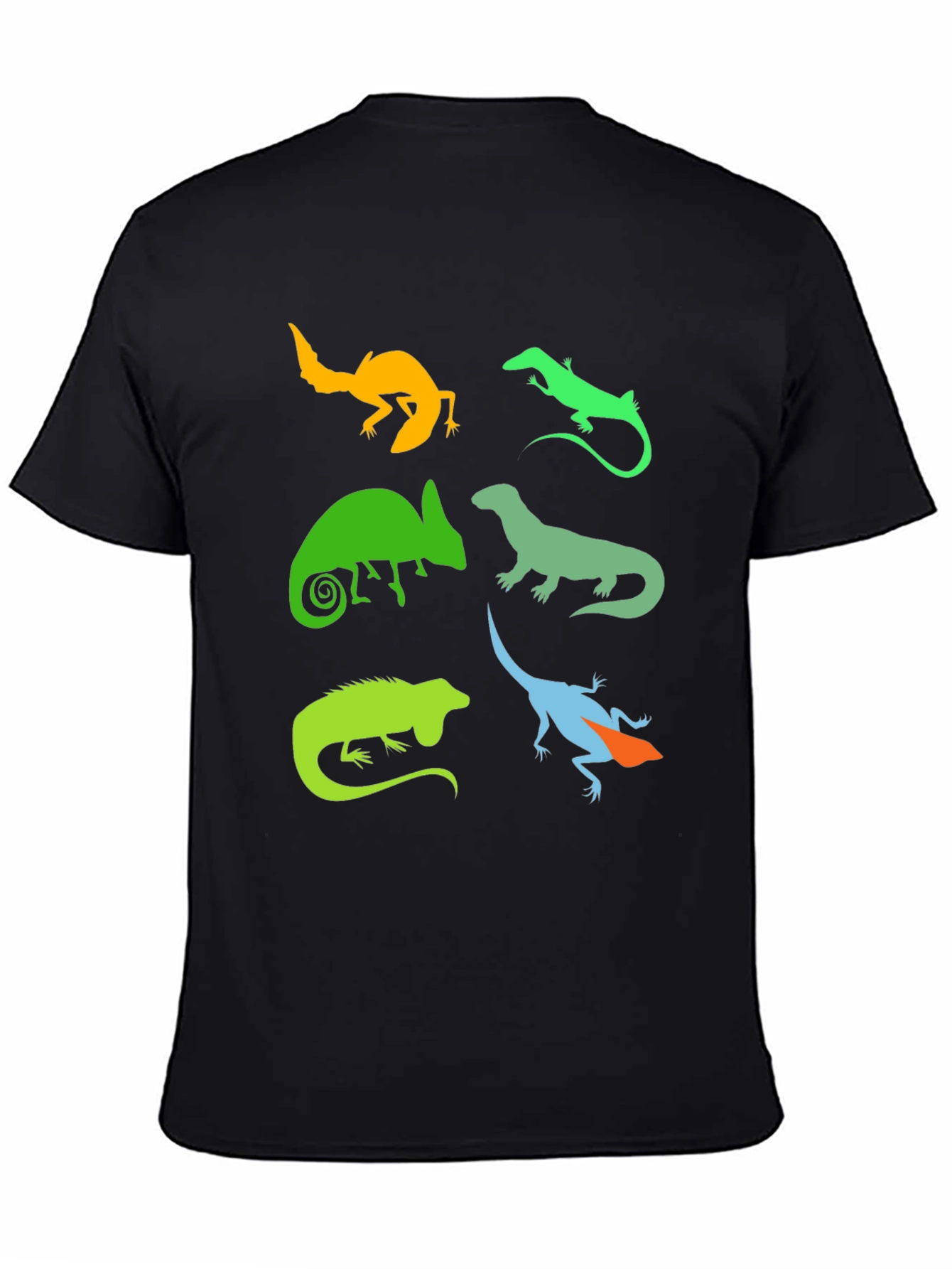 Black Lizard Silhouette Graphic T-Shirt - Reptile Lover Tee view 4