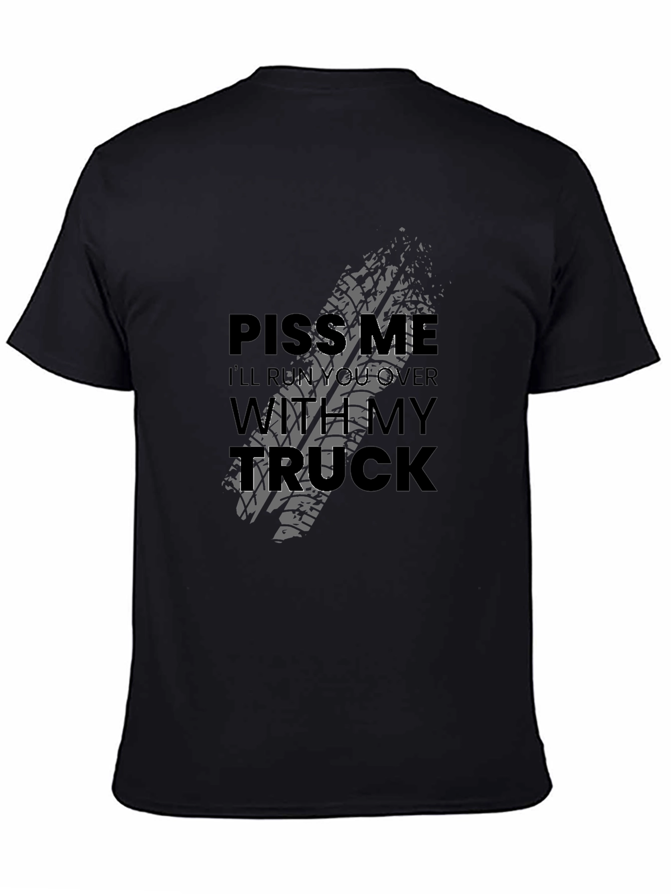 Black Piss Me Off Trucker Graphic T-Shirt view 4