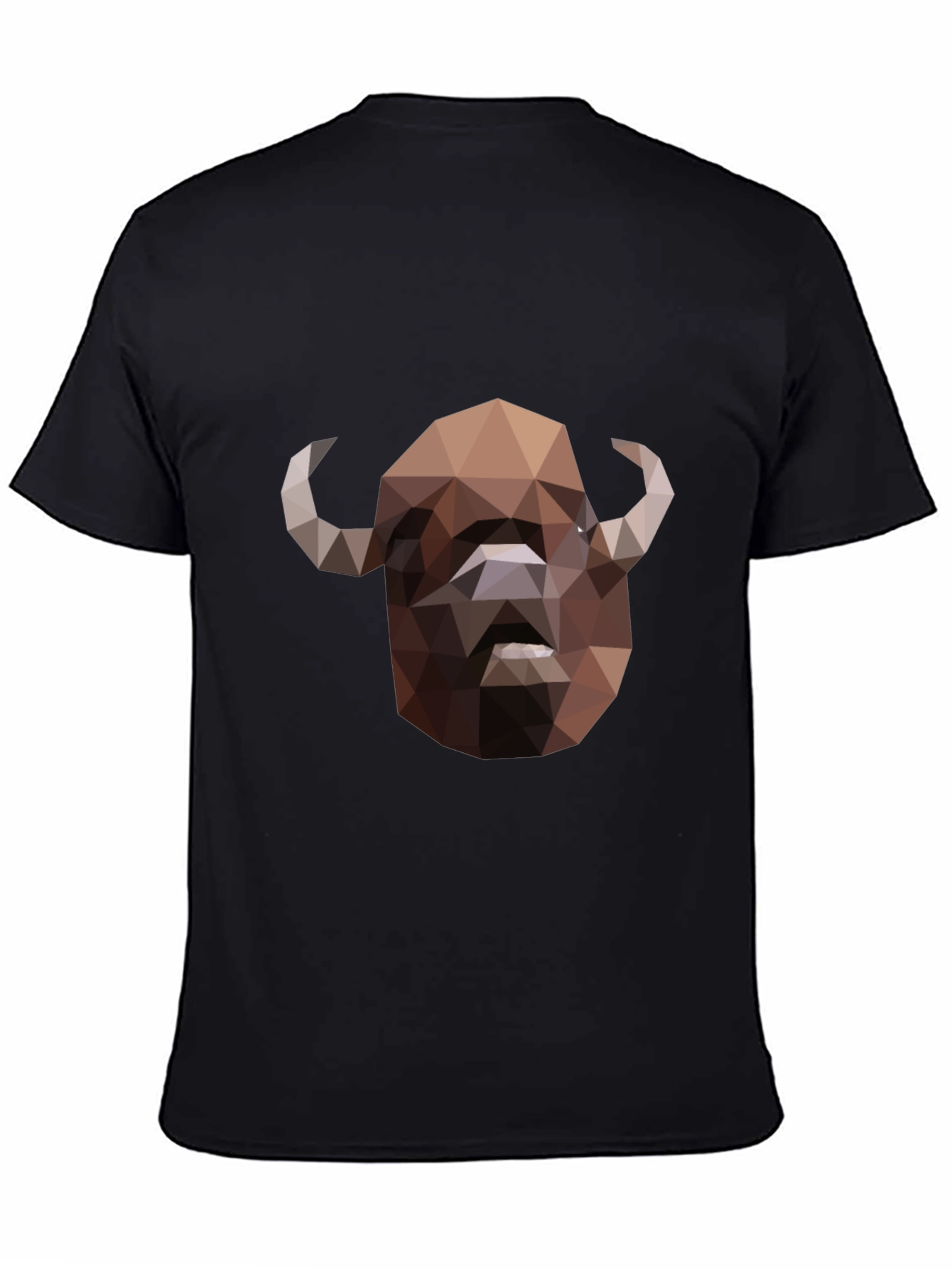 Black Geometric Buffalo Graphic T-Shirt - Black view 4