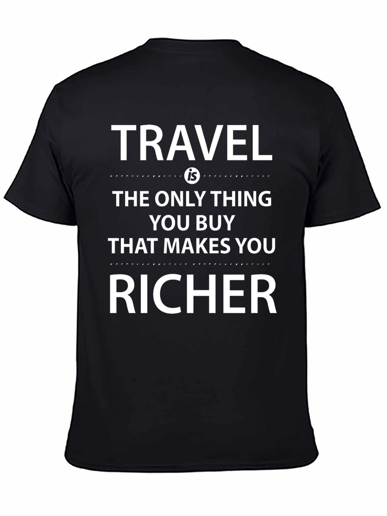 Black Travel Makes You Richer Black Graphic Tee view 4