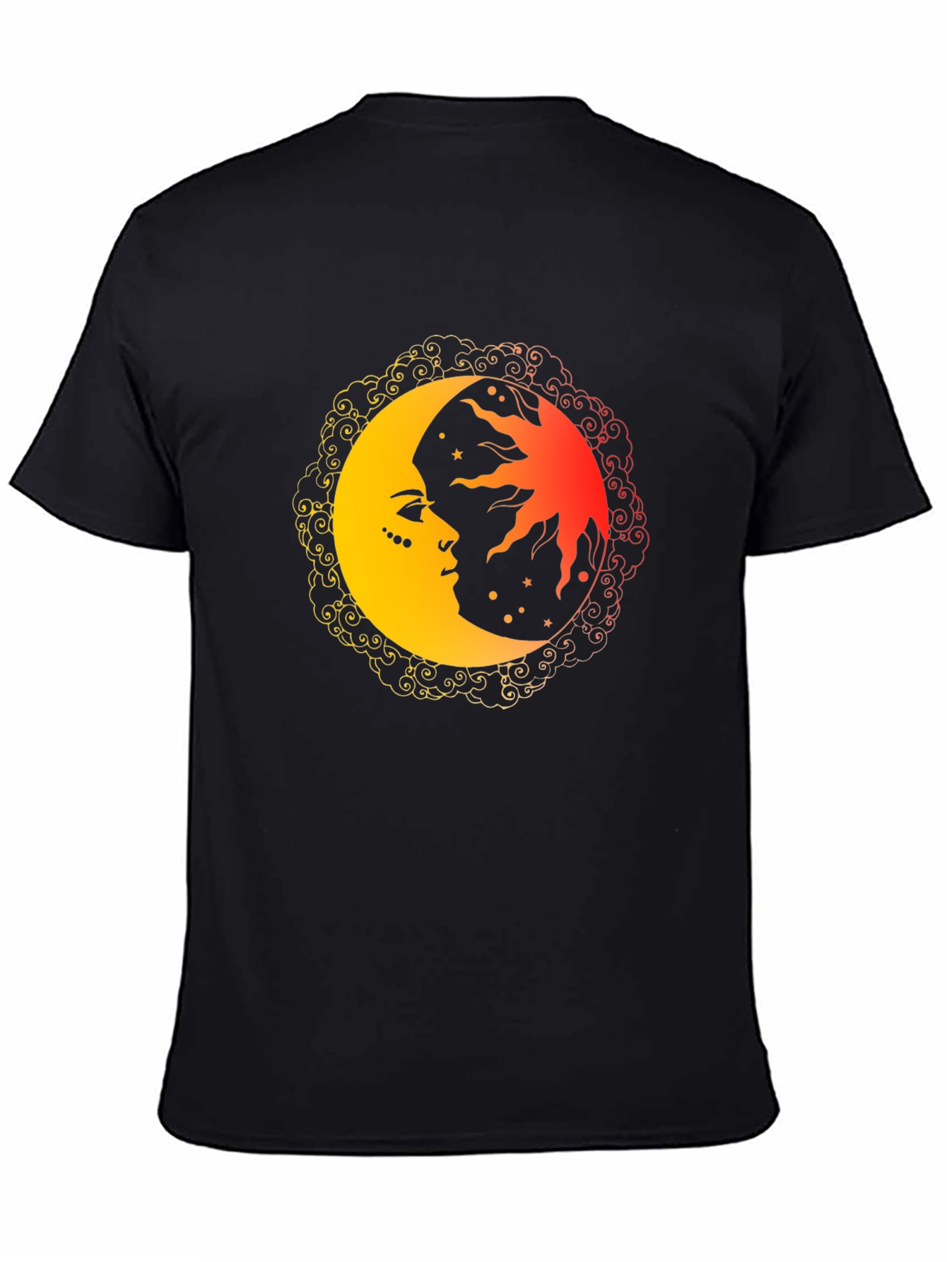 Black Celestial Sun and Moon Graphic Tee view 4