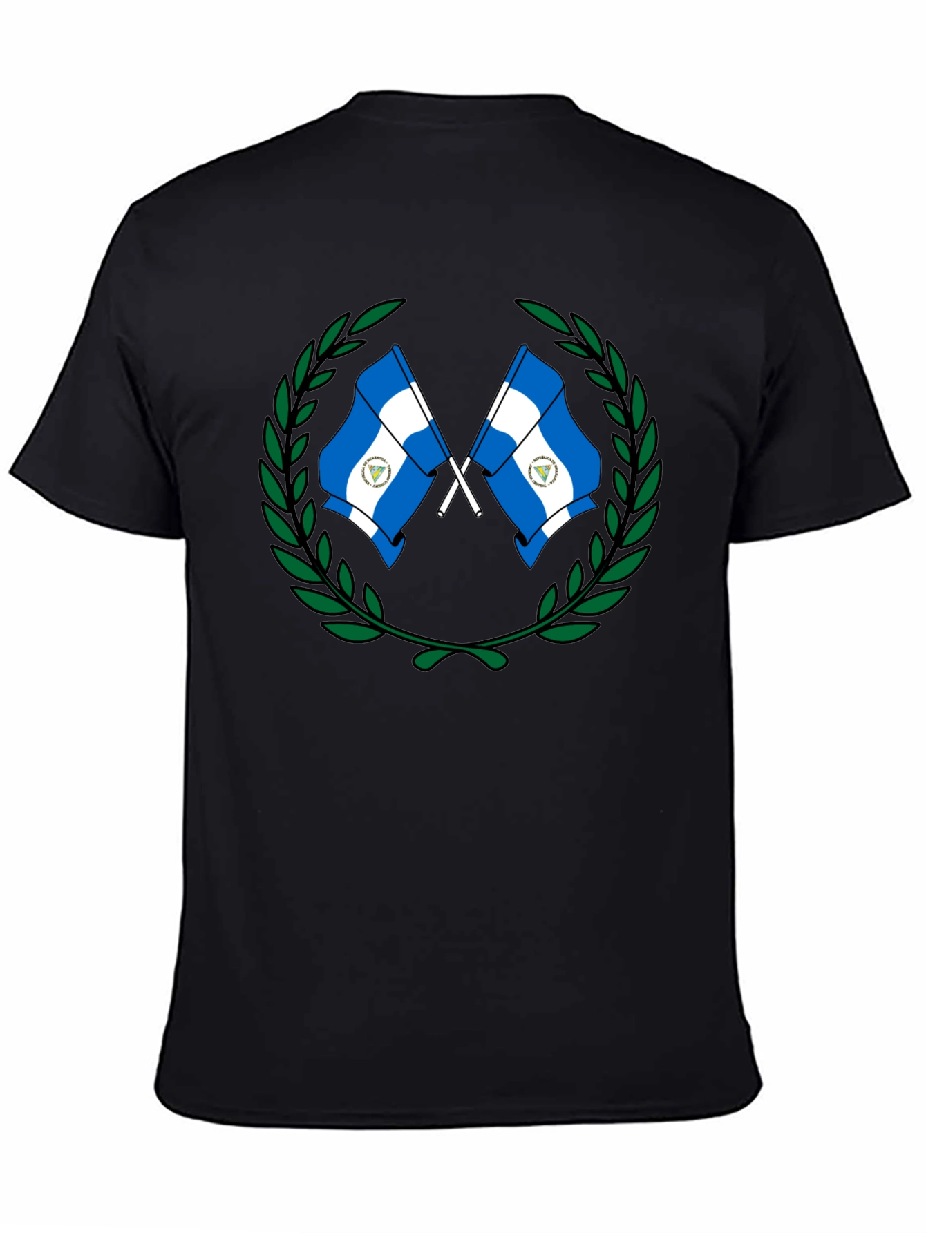 Black Nicaragua Flag T-Shirt view 4