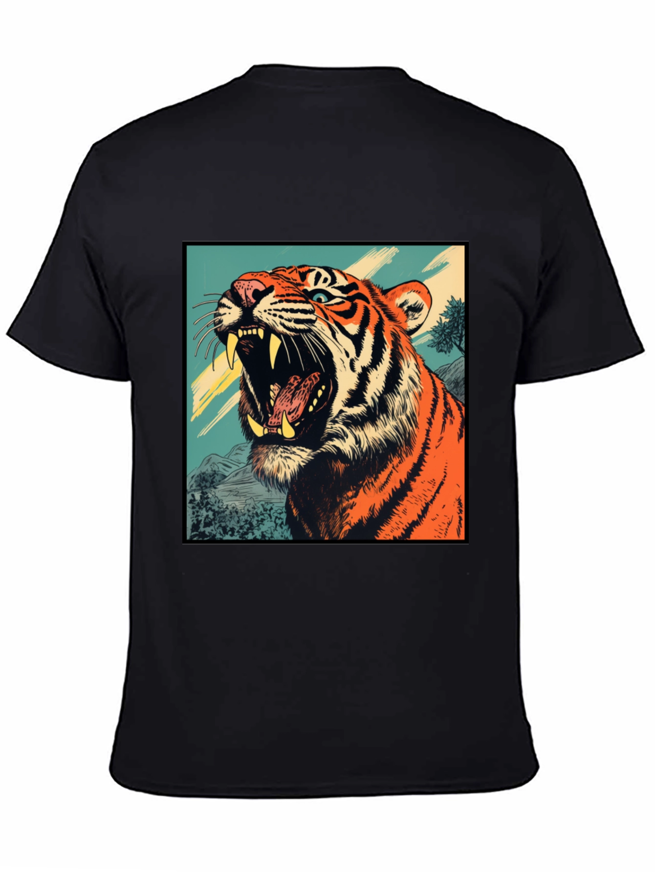 Black Tiger Graphic Tee - Bold Animal Print Shirt view 4