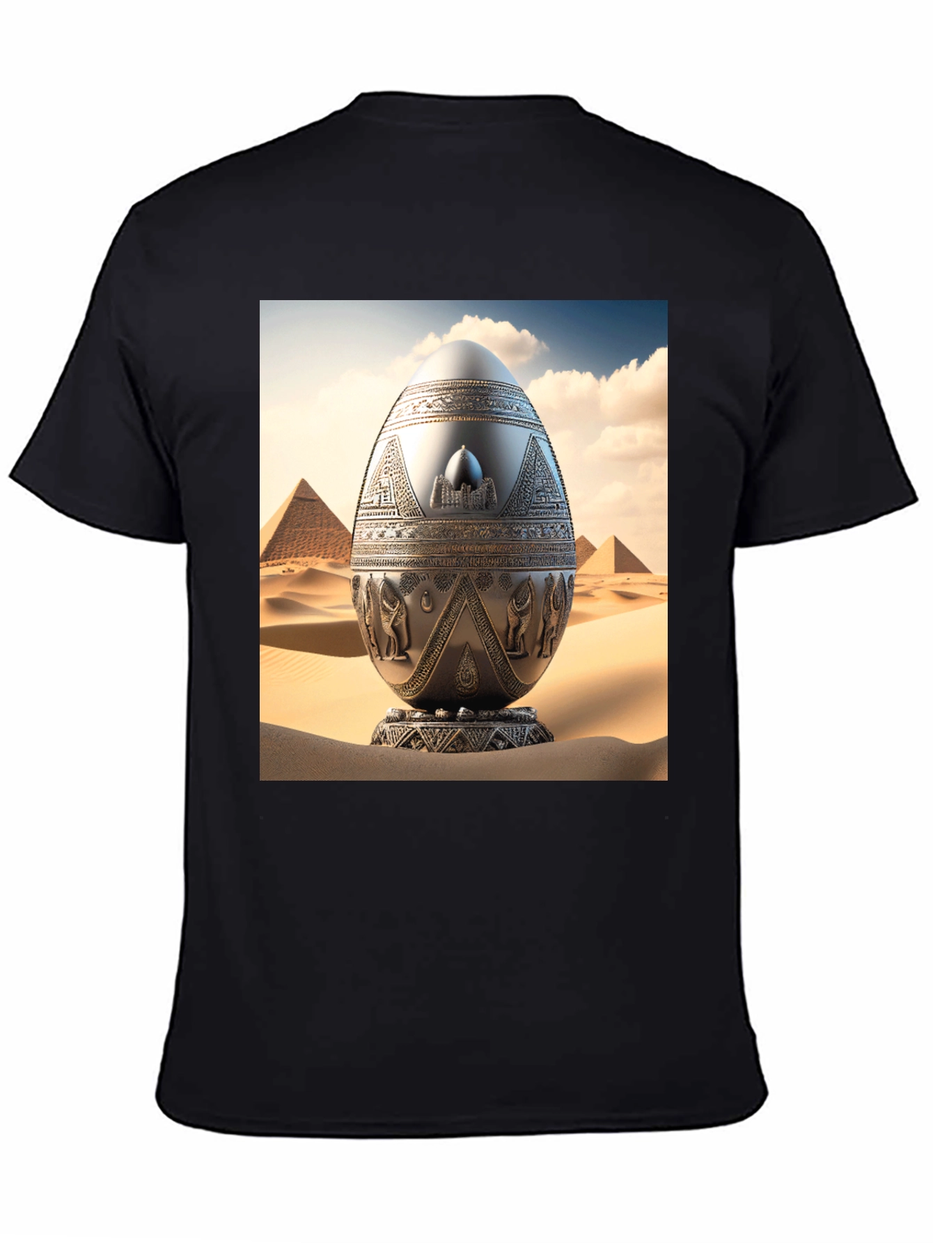 Black Egyptian Egg T-Shirt - Unique Design view 4