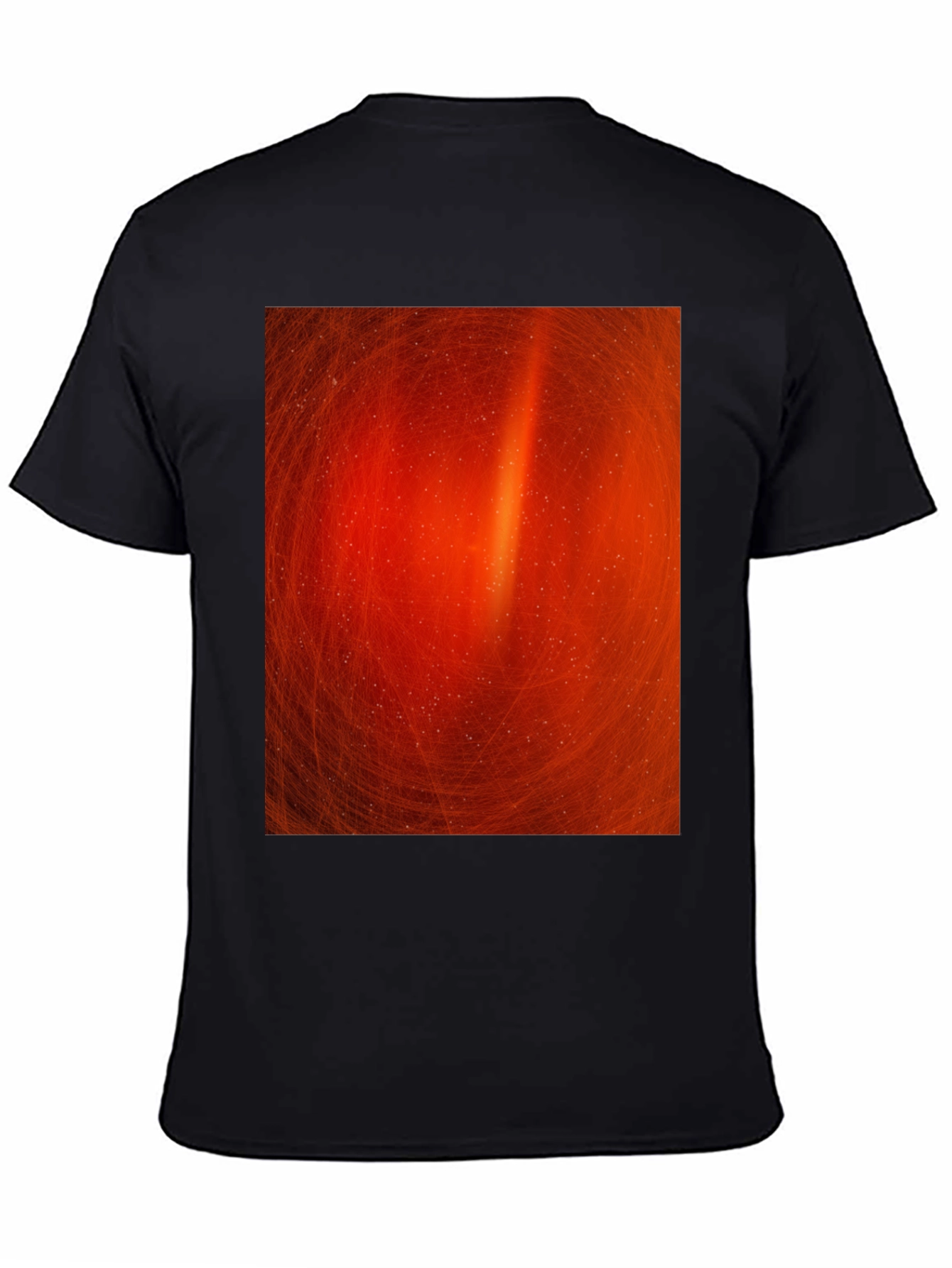Black Fiery Swirl Black T-Shirt - Modern Art Design view 4