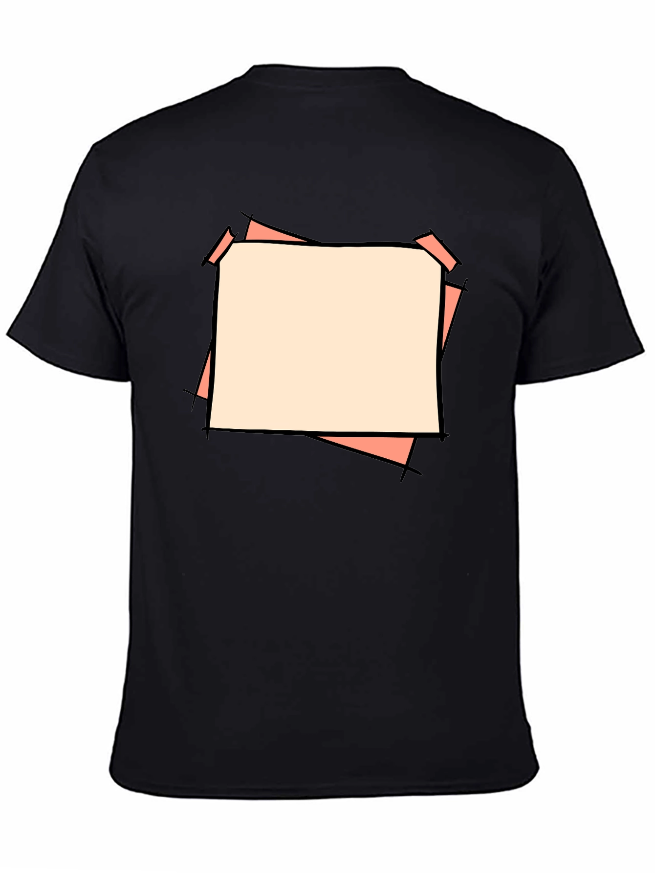 Black Abstract Graphic Black T-Shirt view 4