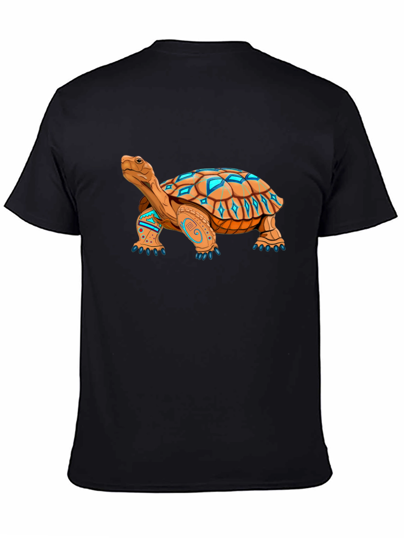 Black Turtle Graphic Black Tee - Unique Design view 4