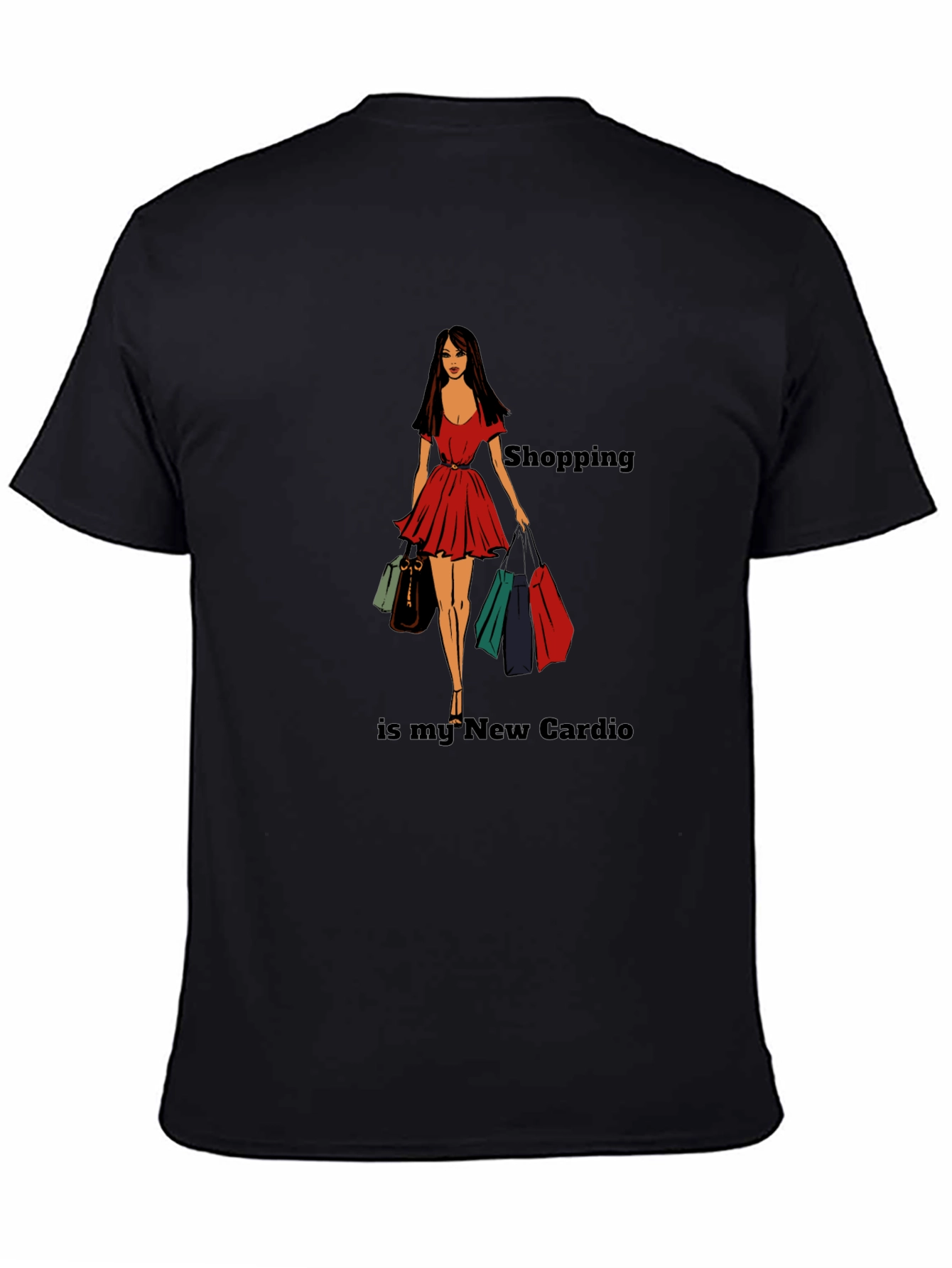 Black Shopping is My Cardio Graphic T-Shirt view 4