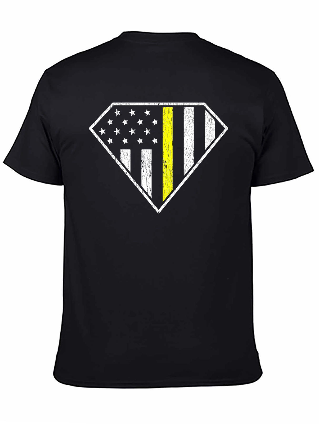 Thin Yellow Line American Flag Diamond T-Shirt - 4
