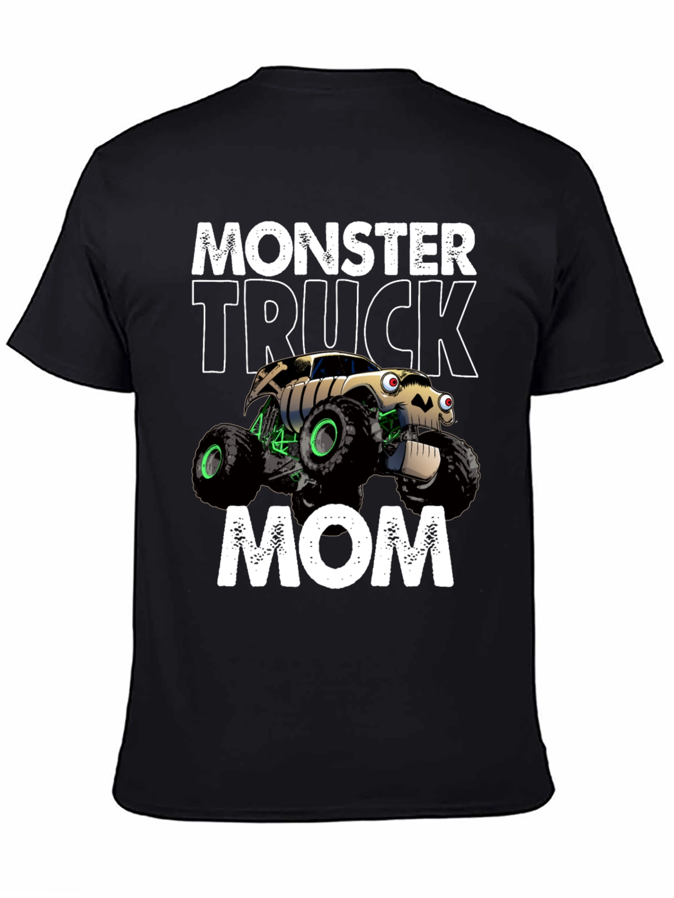 Black Monster Truck Mom T-Shirt - Black Cotton Blend view 4