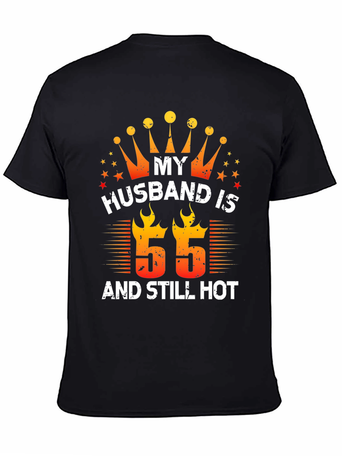 Black Husband Birthday "55" T-Shirt view 4