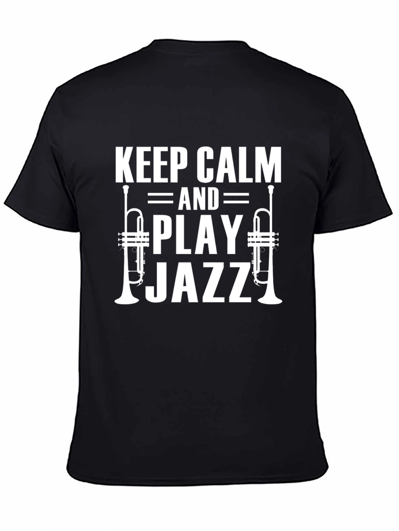 Black Keep Calm Play Jazz T-Shirt - Cool Music Lover Tee view 4