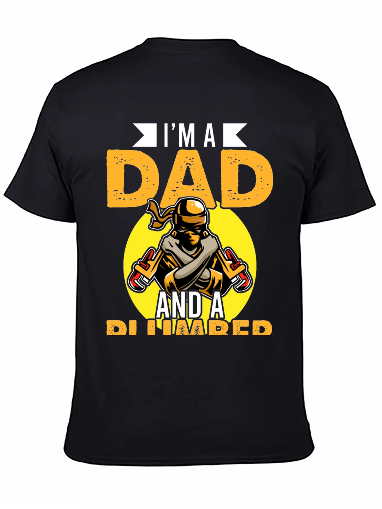 Black I'm A Dad And A Plumber Graphic Tee view 4