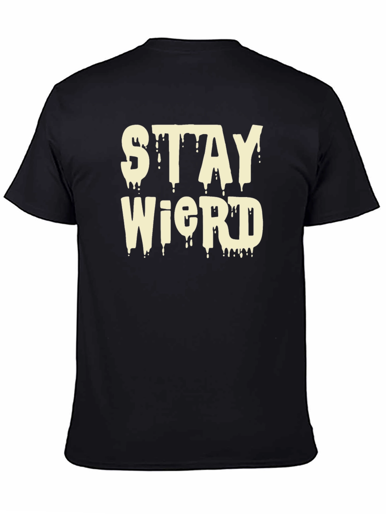 Black Stay Weird Black Graphic T-Shirt view 4