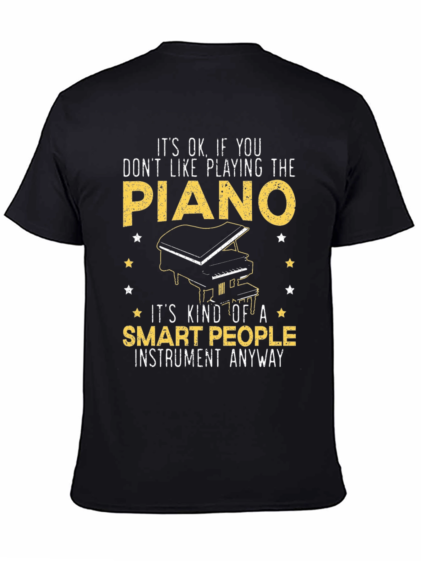 Black Piano Lover Tee - Smart People Instrument view 4