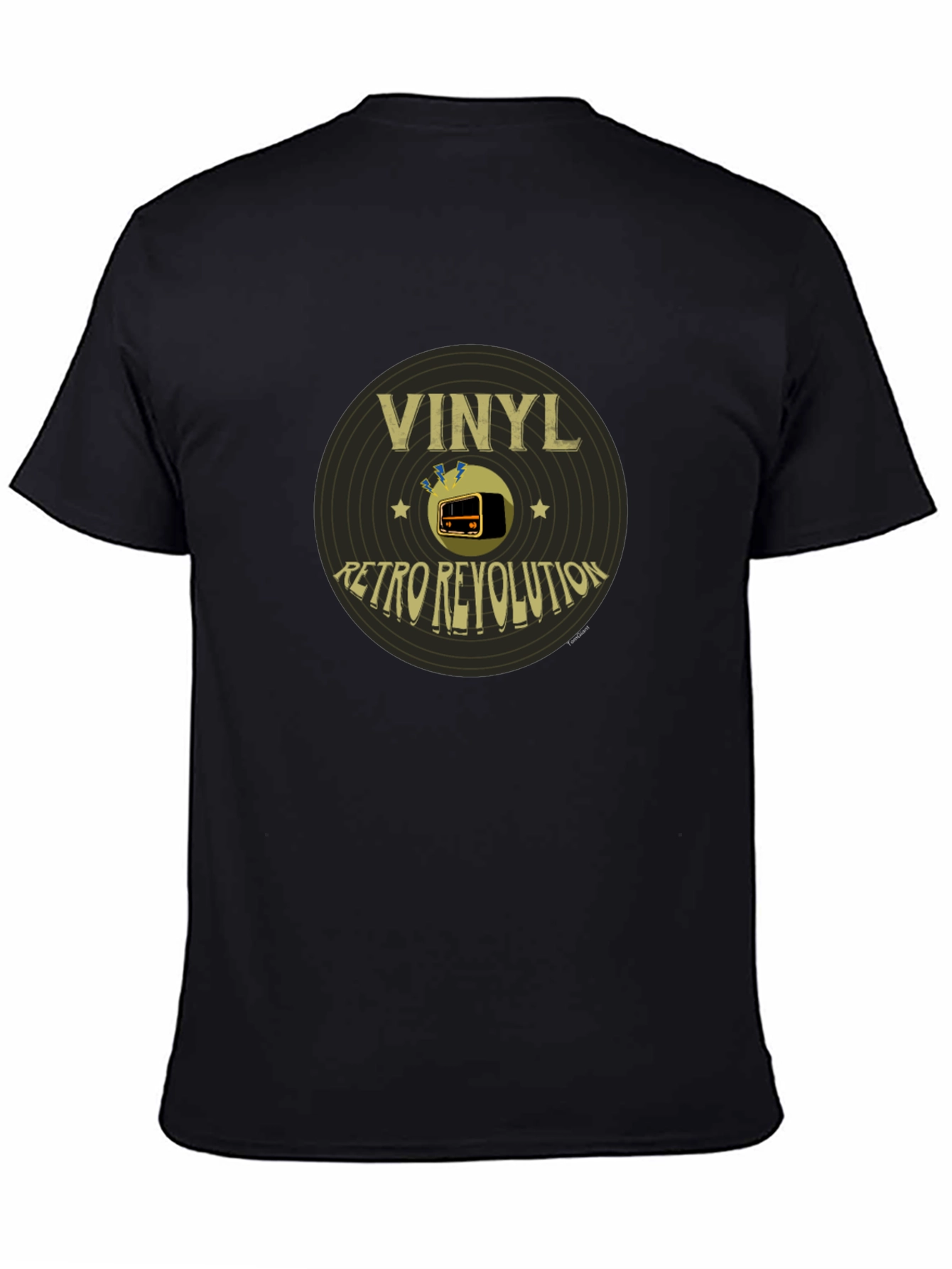 Retro Vinyl Revolution Black T-Shirt - 4