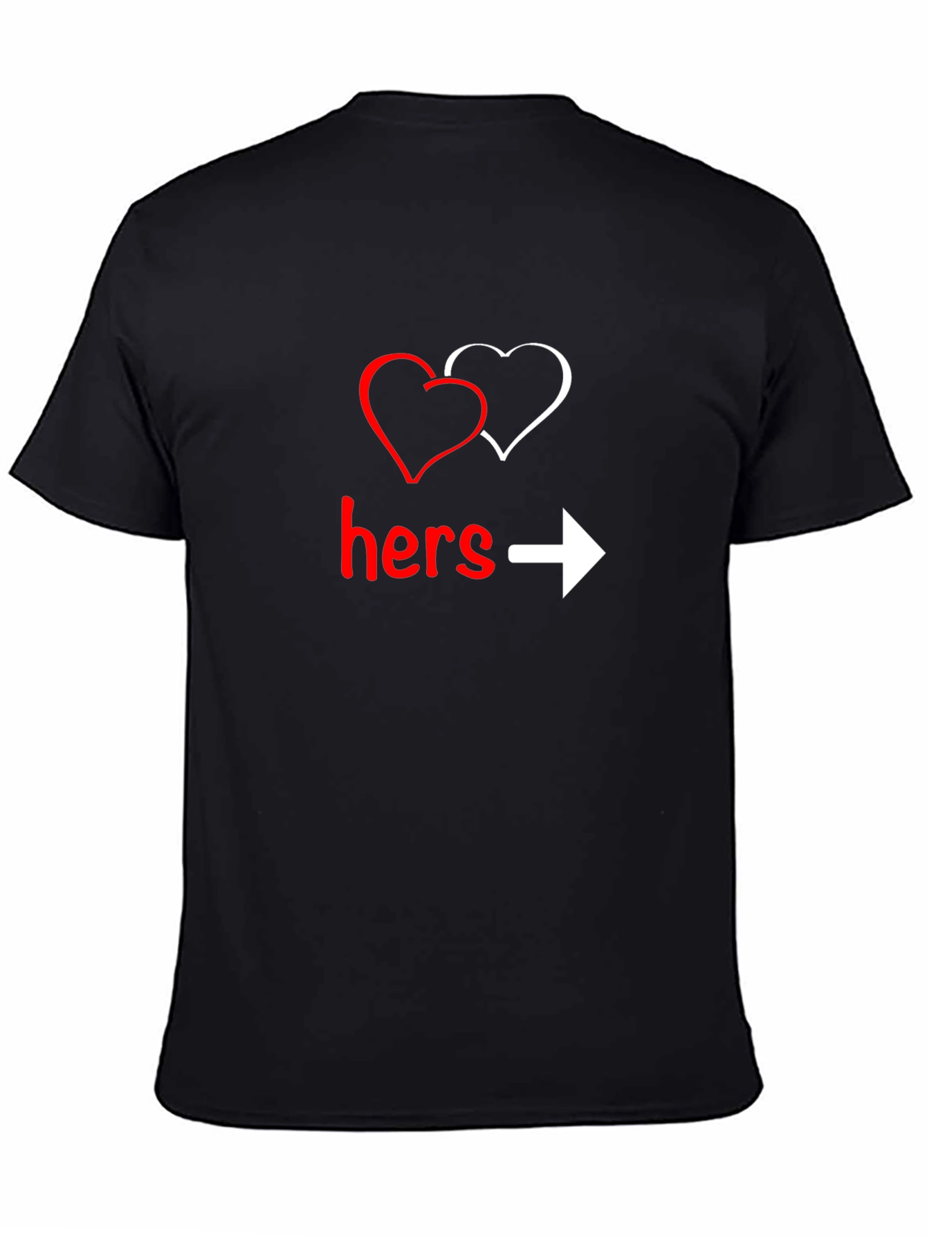 Black Hers Graphic T-Shirt - Valentine's Day Gift view 4