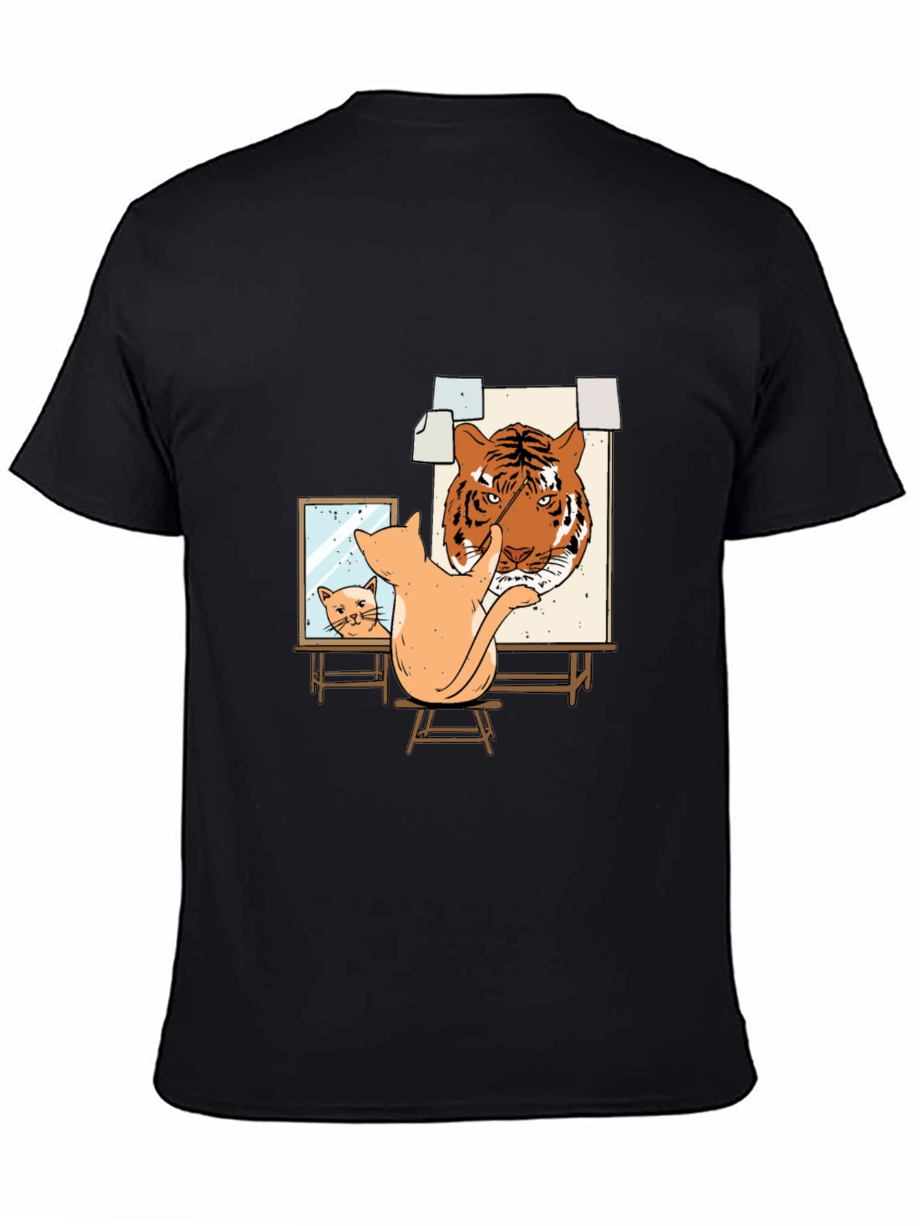 Black Cat Painting Tiger T-Shirt - Artistic & Unique Design view 4