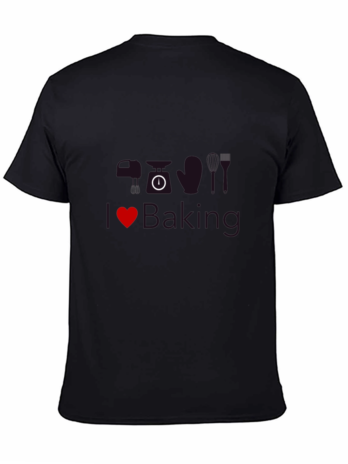 Black I Love Baking T-Shirt view 4