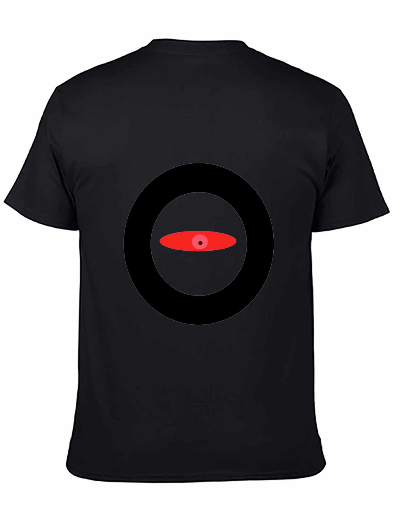 Black Abstract Eye Graphic Black T-Shirt view 4
