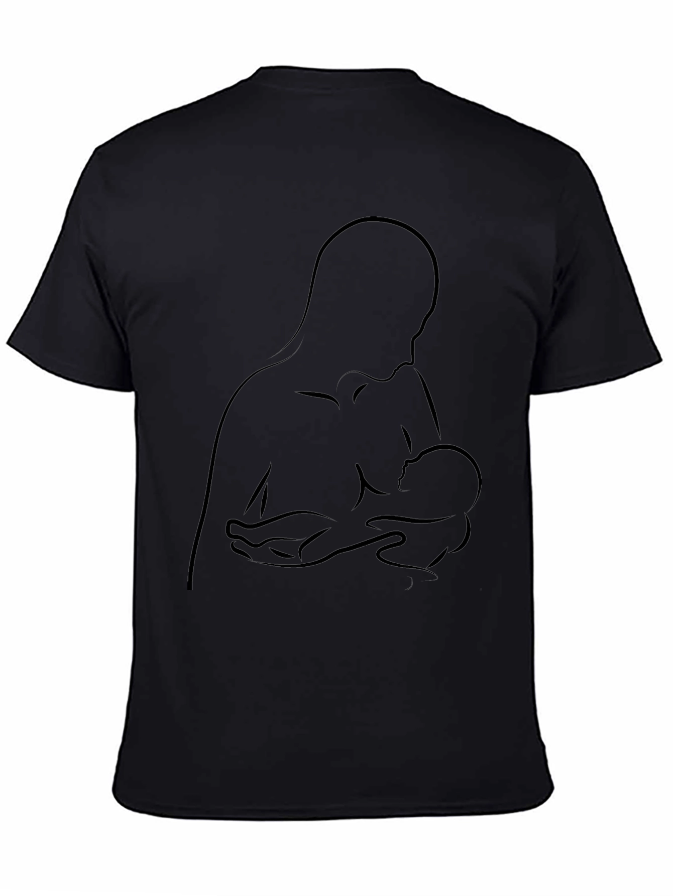 Black Breastfeeding Graphic Tee - Black Cotton Comfort view 4