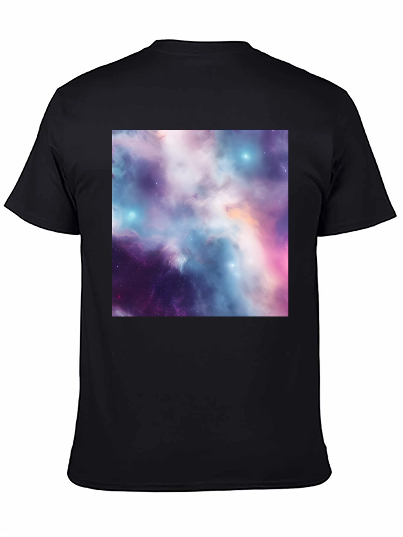 Black Nebula Print Black T-Shirt view 4