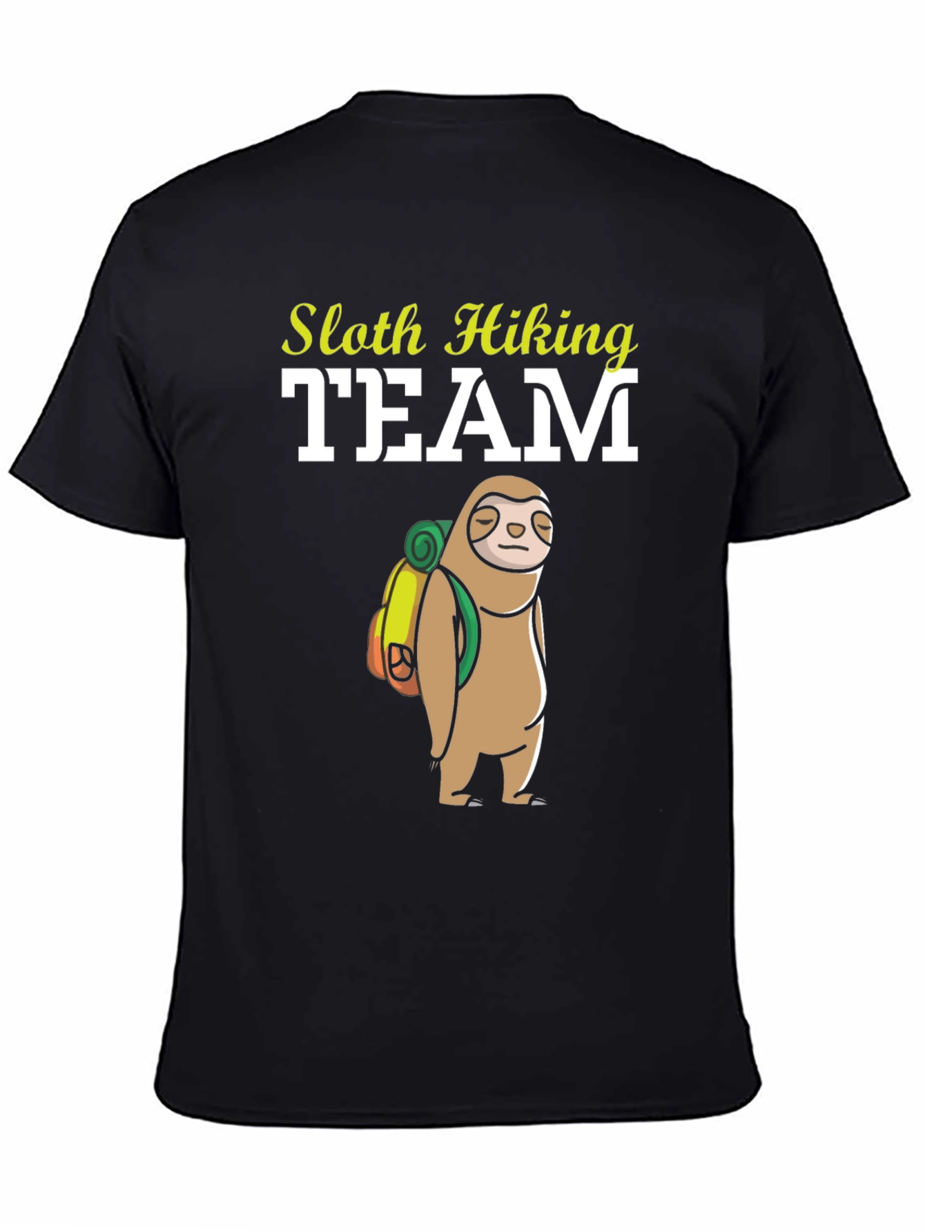 Black Sloth Hiking Team T-Shirt - Funny Adventure Tee view 4