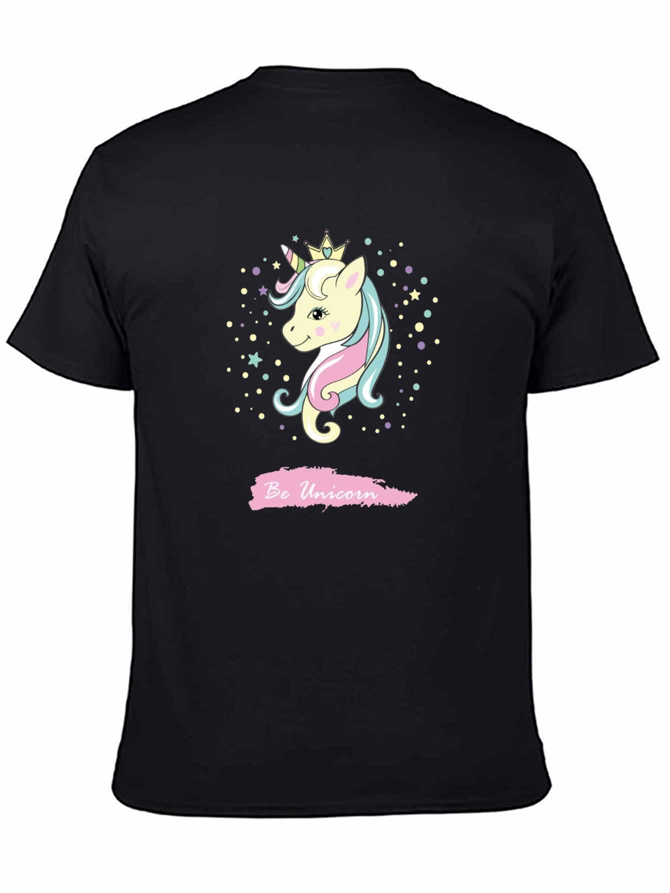 Black Be Unicorn Graphic Black T-Shirt view 4