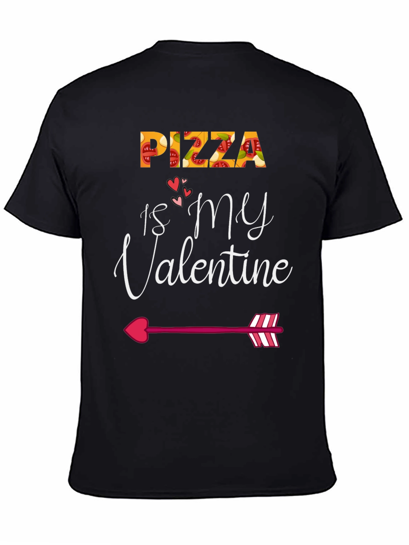 Black Pizza Is My Valentine Graphic Tee view 4