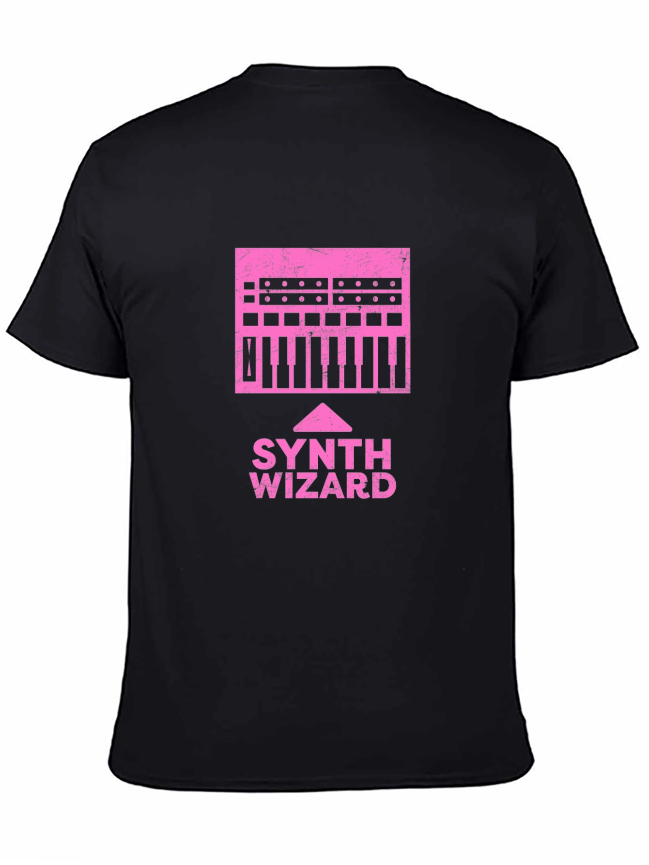 Black Synth Wizard Graphic T-Shirt - Black view 4